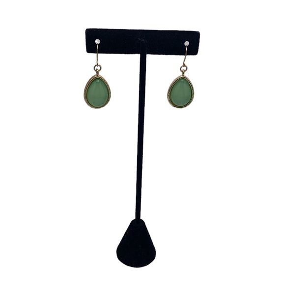 Sonoma Sea Glass Mint Green Earrings Dangle Shell & Gem Hoops 3 pairs Beach - Picture 3 of 8